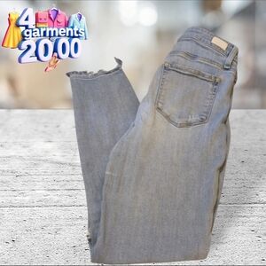 Paige Margot ankle distressed ripped destroyed light wash jeans size 27